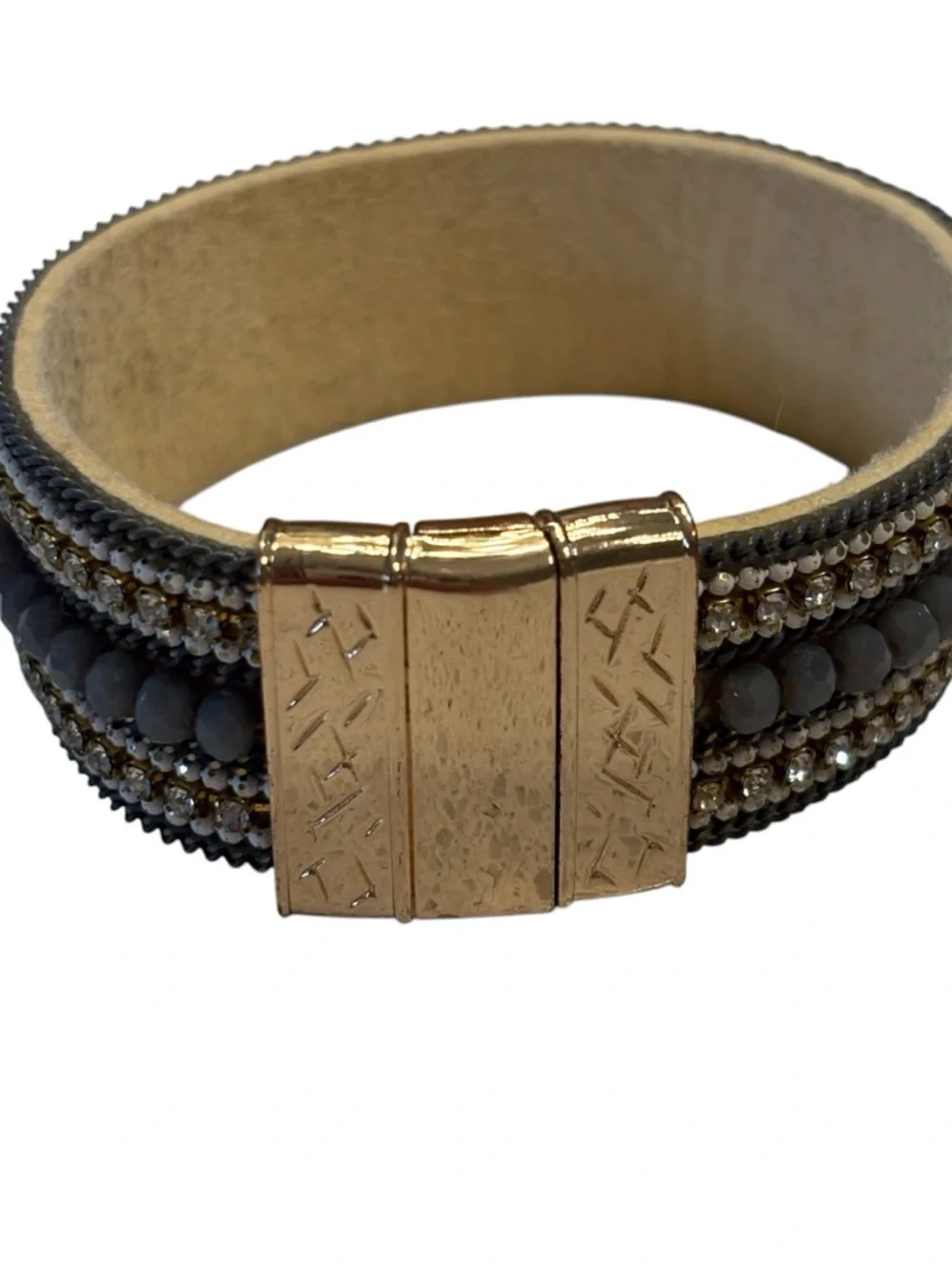 Magnetic Beaded Rhinestone Multilayer Design Bracelet - Picture 5 of 9